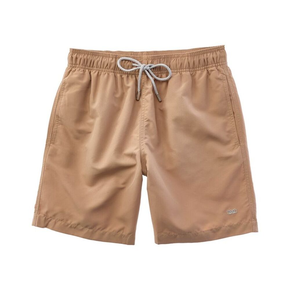 Le Club Mens  Solid Swim Trunk, Brown
